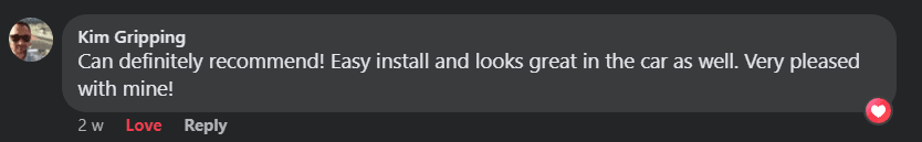 Facebook Comment by Kim